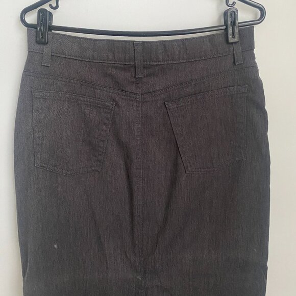 Jones New York Sport Dark Grey Denim Straight Maxi Skirt Size 10 - Picture 4 of 6